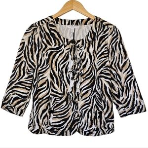 Charter Club Animal Print Jacket Size Petite Small